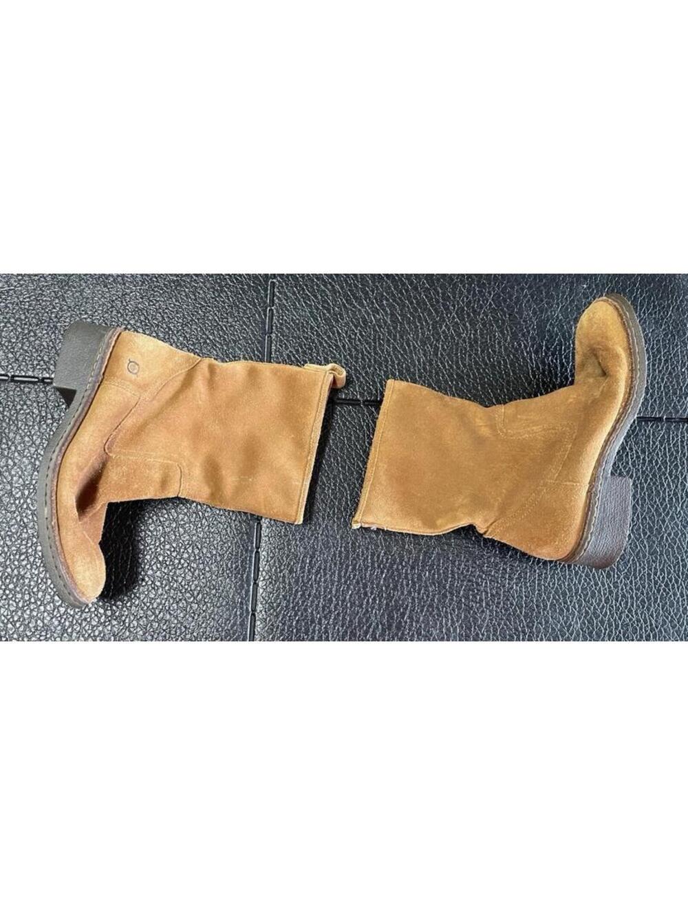 born suede boots Brown Calf Length Size 7 Please See Pictures For Defects